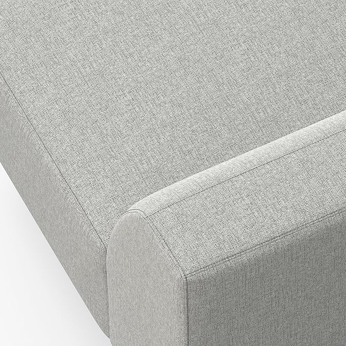 SIMPLIHOME Rex Left-Arm Sofa Module in 100% Recycled Polyester Tightly Woven Performance Fabric, Pale Grey, 44-inches Wide, Handcrafted Modern-Style Left-Arm Accent Chair for Living Room