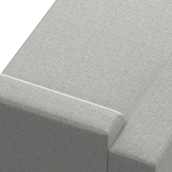 SIMPLIHOME Rex Left Chaise Sofa Module in 100% Recycled Polyester Tightly Woven Performance Fabric, Pale Grey, 44-inches W x 69.5-inches D, Handcrafted Modern-Style Left-Arm Chaise Lounge Chair