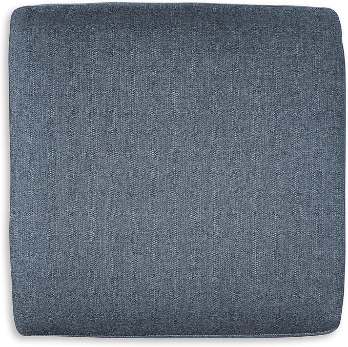 Signature Design by Ashley Modmax Contemporary Stain Resistant Square Oversized Accent Ottoman with Non-Skid Legs, Blue