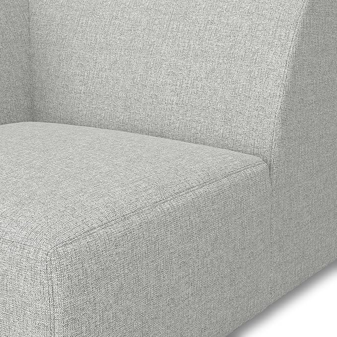 SIMPLIHOME Rex Corner Sofa Module in 100% Recycled Polyester Tightly Woven Performance Fabric, Pale Grey, 38-inches Wide, Handcrafted Modern-Style Corner Accent Chair for Living Room