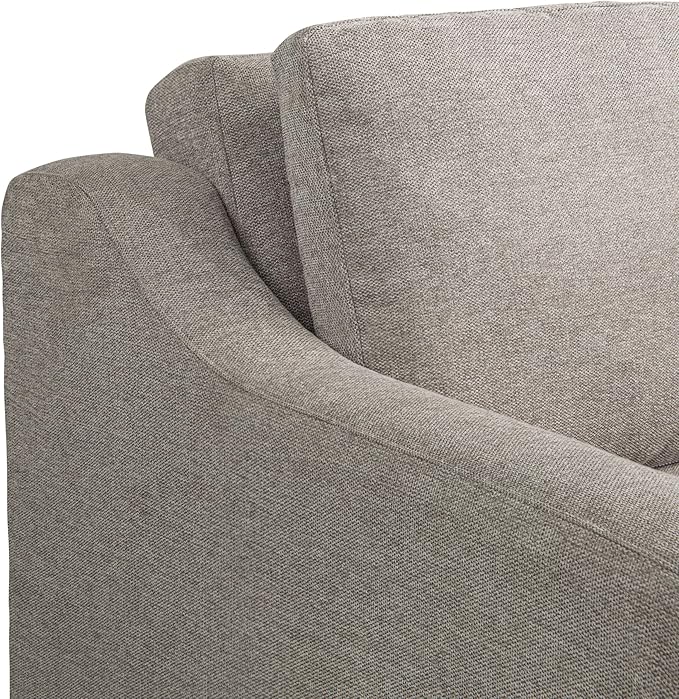 Serta Hawthorne 66.1" Slipcovered Convertible Sleeper Loveseat, Full Size, Dreamcoil Comfort, FingerGuard Pinch Point Protection, Polyester Tweed Fabric, Flax