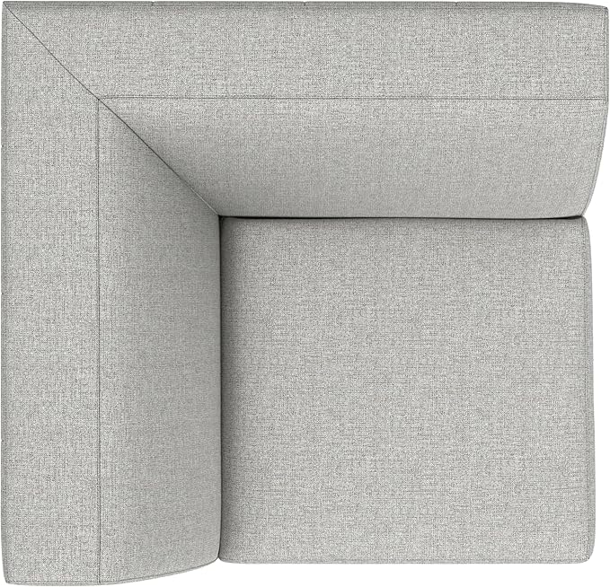 SIMPLIHOME Rex Corner Sofa Module in 100% Recycled Polyester Tightly Woven Performance Fabric, Pale Grey, 38-inches Wide, Handcrafted Modern-Style Corner Accent Chair for Living Room