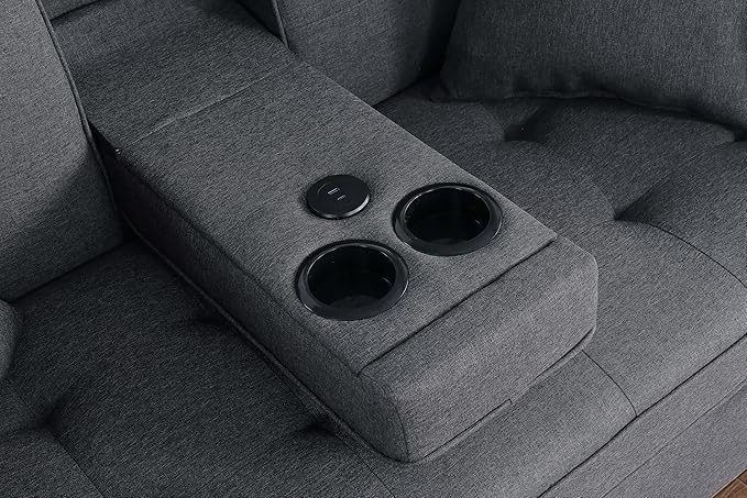 ERYE 70-Inch Loveseat Sleeper Pull Out Sleeper Couch Bed and Drop-Down Cupholders, 3 in 1 Convertible Sleeper Sofa Bed Oversized Tufted Lounge Daybed with Reclining Backrest | Cup Holder, USB-C Charging Ports