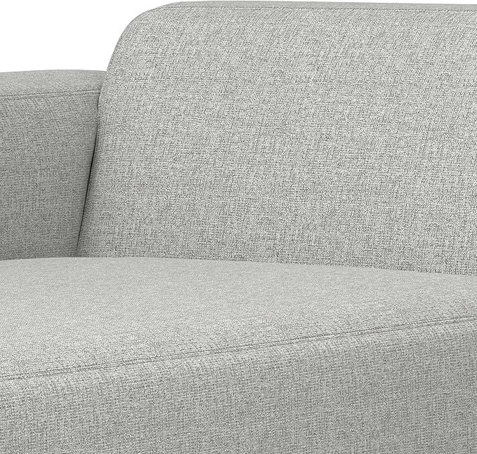 SIMPLIHOME Rex Left Chaise Sofa Module in 100% Recycled Polyester Tightly Woven Performance Fabric, Pale Grey, 44-inches W x 69.5-inches D, Handcrafted Modern-Style Left-Arm Chaise Lounge Chair