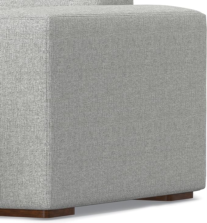 SIMPLIHOME Rex Right Chaise Sofa Module in 100% Recycled Polyester Tightly Woven Performance Fabric, Pale Grey, 44-inches W x 69.5-inches D, Handcrafted Modern-Style Right-Arm Chaise Lounge Chair