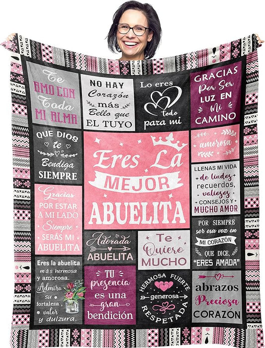 Ruvinzo Grandma Gifts in Spanish, Mothers Day Birthday Gifts for Grandma, Abuela Gifts, Regalos para Abuela, Grandmother Gifts, Abuelita Blanket 50" x 60"