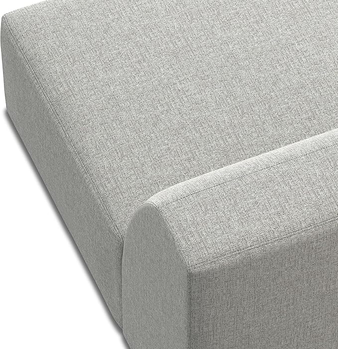 SIMPLIHOME Rex Center Sofa Module in 100% Recycled Polyester Tightly Woven Performance Fabric, Pale Grey, 34-inches Wide, Handcrafted Modern-Style Armless Sofa or Armless Chair for Living Room