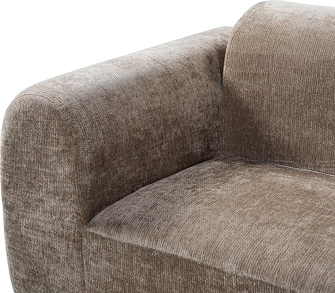 Merax 3-Piece 140" Curved Sectional Sofa Set, 4 Seat L-Shaped Modular Modern Cloud Couch with Chaise Lounge, 3 Pillows, Fully Assembled High-Density Compressed Sponge for Living Room, Brown