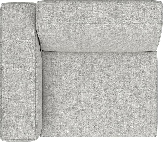 SIMPLIHOME Rex Left-Arm Sofa Module in 100% Recycled Polyester Tightly Woven Performance Fabric, Pale Grey, 44-inches Wide, Handcrafted Modern-Style Left-Arm Accent Chair for Living Room