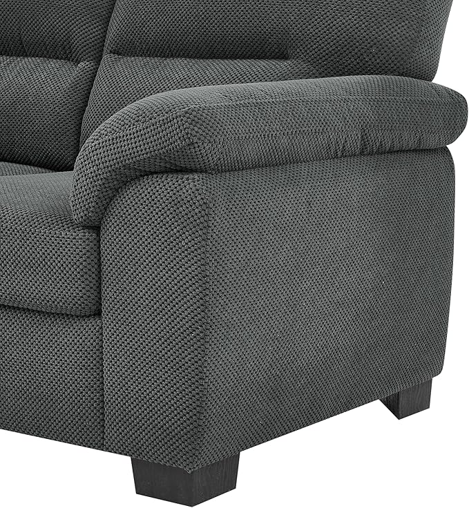 Ball & Cast 3 Seater Sofa Couch with Deep Seats,81" Modern Upholstered Sofa with Padded Armrests, Comfy Couches for Living Room,Apartment and Office,Dark Gray