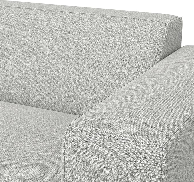 SIMPLIHOME Rex Right-Arm Sofa Module in 100% Recycled Polyester Tightly Woven Performance Fabric, Pale Grey, 44-inches Wide, Handcrafted Modern-Style Right-Arm Accent Chair for Living Room