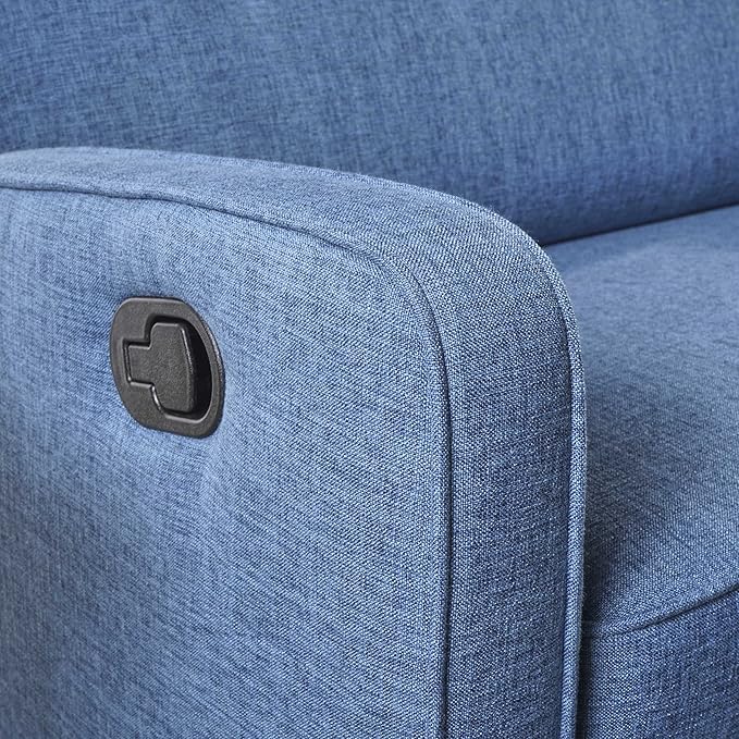 Christopher Knight Home GDFStudio Christopher Knight Home Calliope Buttoned Fabric Reclining Loveseat, Muted Blue / Black