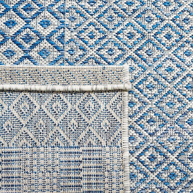 SAFAVIEH Courtyard Collection 2'3" x 14' Grey/Blue CY8235 Indoor/ Outside Waterproof Easy cleansingPatio Backyard Mudroom Runner Mat - Image 4